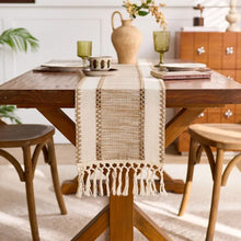 Bohemian Table Runner with Tassels 240cm - Textured Runner for Dining Tables, Sideboards and Consoles — WIMU Kitchen Nairobi — Kenya · WIMU Kitchen