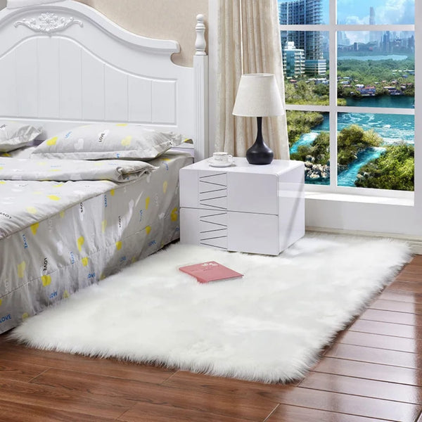 Faux Fur Area Rug - Soft Plush Shaggy Rug in White, Yellow, Grey or Brown — WIMU Kitchen Nairobi — Kenya · WIMU Kitchen Nairobi
