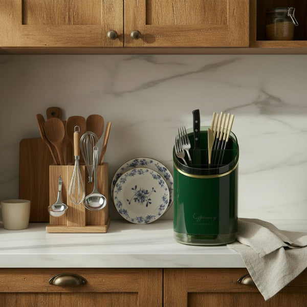 Green Acrylic Cutlery Organiser — WIMU Kitchen Nairobi — Kenya · WIMU Kitchen Nairobi