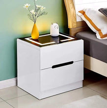 Modern Wooden Bedside Drawer with LED Light and Glass Top — WIMU Kitchen Nairobi — Kenya · WIMU Kitchen