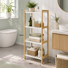 4 Tier Bamboo Bathroom Storage Rack 110x34x33cm — view 2 — Kenya · WIMU Kitchen