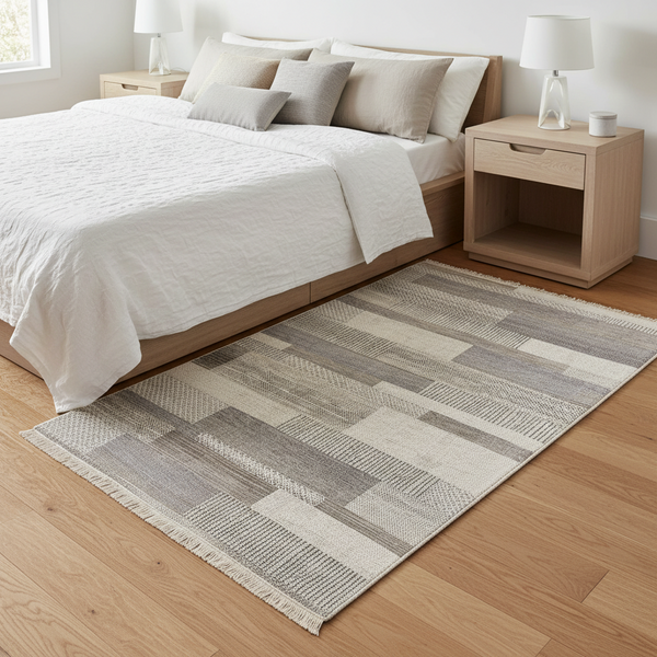Oriental Weavers Kemet Geometric Patchwork Rug in Beige and Grey, 80x150cm to 200x290cm — WIMU Kitchen Nairobi — Kenya · WIMU Kitchen Nairobi