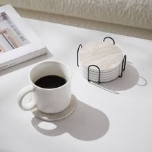 6-Piece Marble-Look Ceramic Coasters, White & Brown — WIMU Kitchen Nairobi — Kenya · WIMU Kitchen