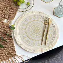6 Piece Boho Round Woven Placemat Set - Heat-Resistant Machine Washable Mats — WIMU Kitchen Nairobi — Kenya · WIMU Kitchen