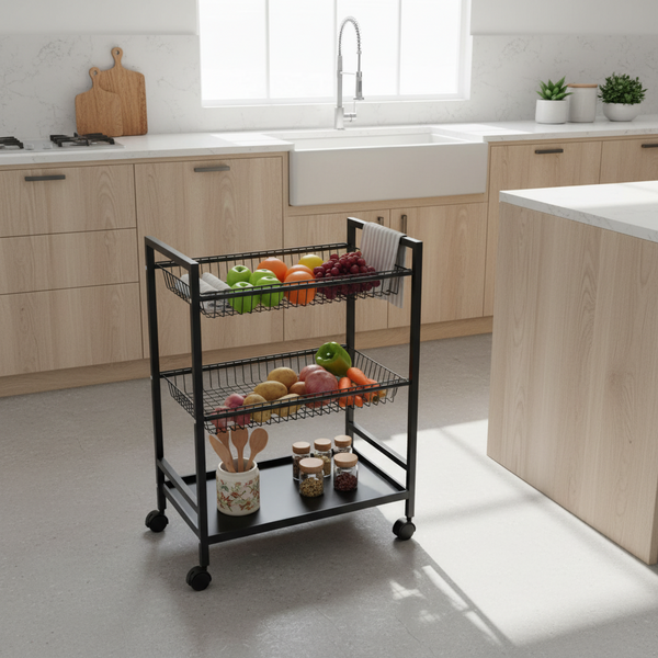 3 Tier Storage Cart With Wheels — Kenya · WIMU Kitchen Nairobi