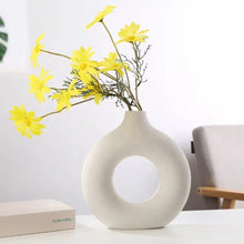 Sculptural Statement Circular Donut White Ceramic Vase — WIMU Kitchen Nairobi — Kenya · WIMU Kitchen