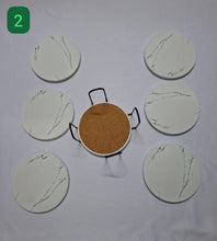 6-Piece Marble-Look Ceramic Coasters, White & Brown — WIMU Kitchen Nairobi — Kenya · WIMU Kitchen