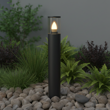 Black Aluminium Garden Bollard Light 650mm with Smoked Glass and E27 Holder - IP44 LL 22BL — WIMU Kitchen Nairobi — Kenya · WIMU Kitchen
