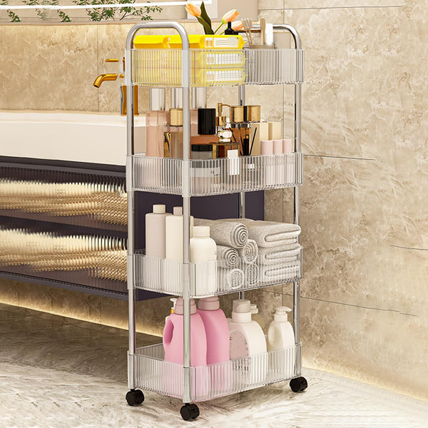 4 Tier Clear Acrylic Trolley Storage Rack with Lockable Wheels for Home & Office — WIMU Kitchen Nairobi — Kenya · WIMU Kitchen Nairobi
