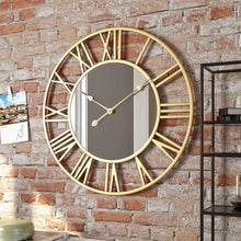 50cm Gold Wall Clock with Mirror Detail, Silent — view 2 — Kenya · WIMU Kitchen
