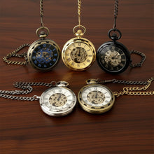 Mechanical Skeleton Stainless Steel Pocket Watch with Chain, Roman Numeral Dial — WIMU Kitchen Nairobi — Kenya · WIMU Kitchen