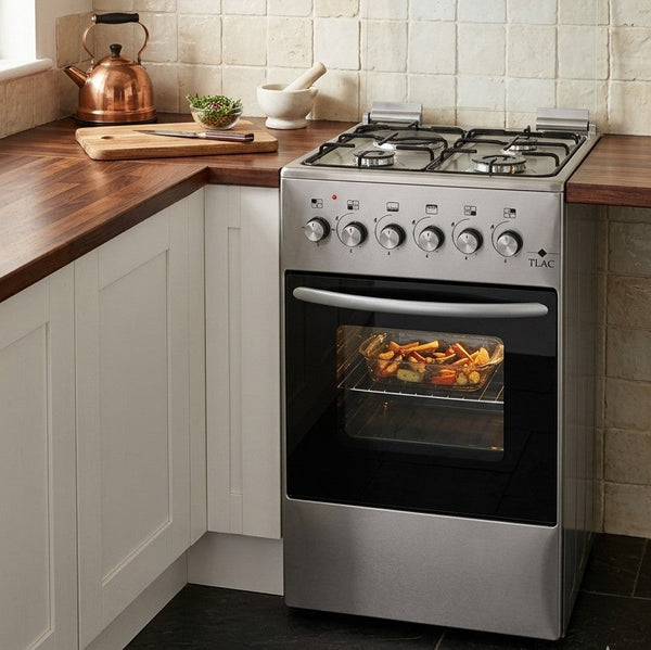 TLAC 50x50 Free Standing Cooker Inox with 3 Gas and 1 Electric Burner TLHA0095 — Kenya · WIMU Kitchen Nairobi