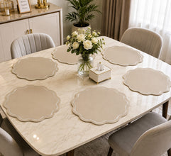 6 Round Faux Leather Table Mats 38cm, Waterproof — view 2 — Kenya · WIMU Kitchen