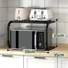 1 Tier Metallic Microwave Organiser Shelf - 55 x 35 x 35cm Heavy-Duty Black Frame — WIMU Kitchen Nairobi — Kenya · WIMU Kitchen