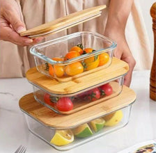 3-in-1 Glass Snack Storage Box Set with Bamboo Lids - Three Sizes for Pantry Storage — WIMU Kitchen Nairobi — Kenya · WIMU Kitchen