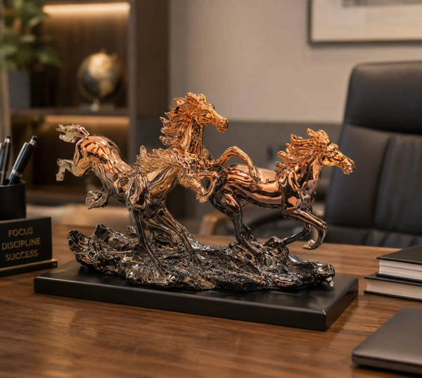 Resin Black Gold Running Horse Decorative Sculpture — Kenya · WIMU Kitchen Nairobi