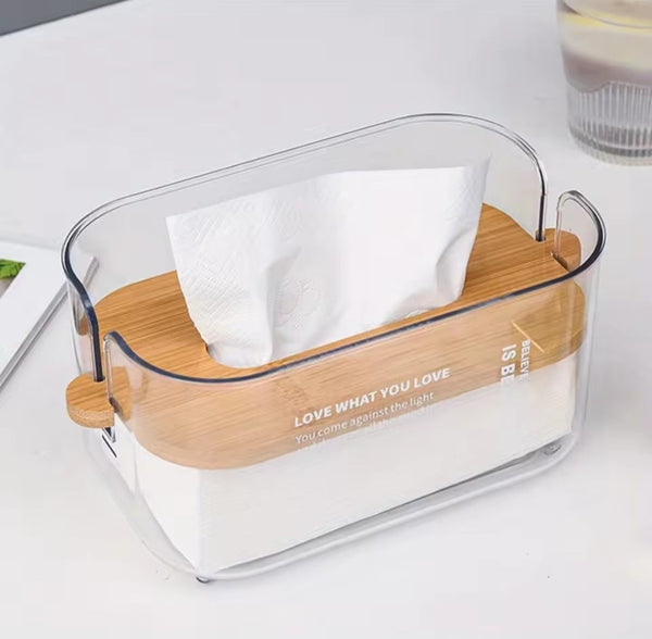 Acrylic and Bamboo Serviette Holder, Clear or Grey — WIMU Kitchen Nairobi — Kenya · WIMU Kitchen Nairobi