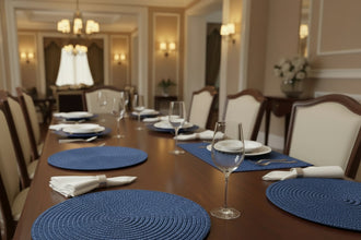 6 Piece Round Table Mats, Gold, Silver or Blue — view 2 — Kenya · WIMU Kitchen