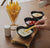 3 Piece Heart Shaped Black Ceramic Bowl Set with Bamboo Tray — WIMU Kitchen Nairobi