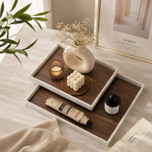 3 Piece Premium Wooden Serving Tray Set - Wood-Grain Trays with White Edges and Raised Sides — WIMU Kitchen Nairobi — Kenya · WIMU Kitchen