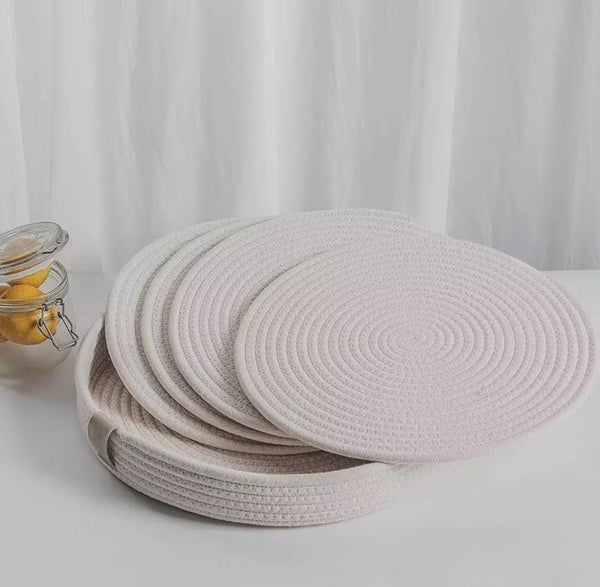 4 Piece Cotton Rope Woven Table Mat Set with Holder - Non-Slip Heat-Resistant Mats — WIMU Kitchen Nairobi — Kenya · WIMU Kitchen Nairobi