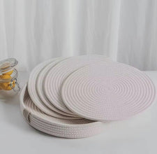 4 Piece Cotton Rope Woven Table Mat Set with Holder - Non-Slip Heat-Resistant Mats — WIMU Kitchen Nairobi — Kenya · WIMU Kitchen