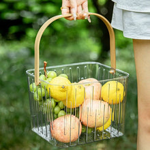 Ribbed Basket Storage Organiser with Wooden Handle - Clear Carry Basket for Fruit and Essentials — WIMU Kitchen Nairobi — Kenya · WIMU Kitchen