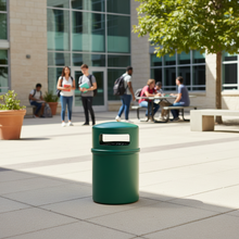 90L Cylindrical Outdoor Waste Bin — Domed Lid with Side Access Port — Kenya · WIMU Kitchen