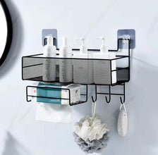 Mesh Bathroom Wall Rack Organiser with Hooks, Black or White — WIMU Kitchen Nairobi — Kenya · WIMU Kitchen
