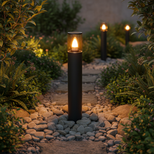 Black Aluminium Garden Bollard Light 650mm with Smoked Glass and E27 Holder - IP44 LL 22BL — WIMU Kitchen Nairobi — Kenya · WIMU Kitchen