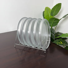 6 Handcrafted Crystal Glass Plates, Ribbed Detail — view 3 — Kenya · WIMU Kitchen