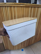 Storage Basket with Bamboo Lid – 17L Modern Lidded Organiser (36.5cm) — WIMU Kitchen Nairobi — Kenya · WIMU Kitchen