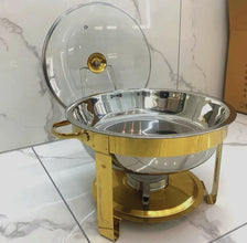 5L Round Stainless Steel Chafing Dish, Glass Lid — view 2 — Kenya · WIMU Kitchen