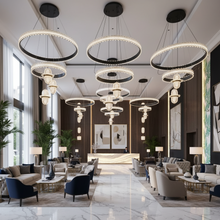 Double Ring Crystal Chandelier with Hanging Globes — Kenya · WIMU Kitchen