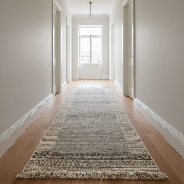 Oriental Weavers Kemet Jute-Look Corridor Runner Rug with Tribal Border and Fringe, 3m or 4m — WIMU Kitchen Nairobi — Kenya · WIMU Kitchen Nairobi