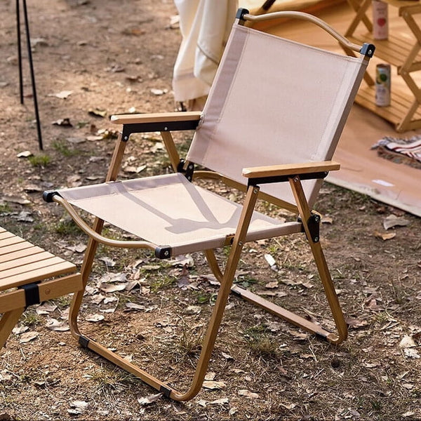 Folding Camping Chair with Wooden Armrests — WIMU Kitchen Nairobi — Kenya · WIMU Kitchen Nairobi