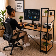 Large Ergonomic Workstation Desk with Shelves - Black Metal Frame Home Office Desk — WIMU Kitchen Nairobi — Kenya · WIMU Kitchen