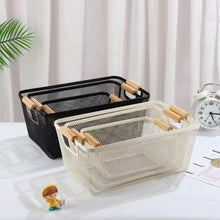 3 Piece Mesh Storage Basket Set with Bamboo Handles - Ventilated Household Organisers — WIMU Kitchen Nairobi — Kenya · WIMU Kitchen