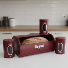 Bread Bin with 3 Piece Canister Set, Alloy — view 2 — Kenya · WIMU Kitchen