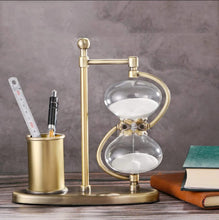 30 Minutes Hourglass Rotating 360° with Brass Pen Holder — Kenya · WIMU Kitchen