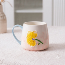 Hand-Painted Embossed Flower Mug Set – 450ml, 3 Print Designs — WIMU Kitchen Nairobi — Kenya · WIMU Kitchen
