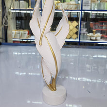 White and Gold Twisted Feather Resin Sculpture, 35cm Tabletop Decor Accent — WIMU Kitchen Nairobi — Kenya · WIMU Kitchen