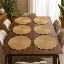 6 Natural Woven Jute-Look Table Mats 38cm — view 4 — Kenya · WIMU Kitchen