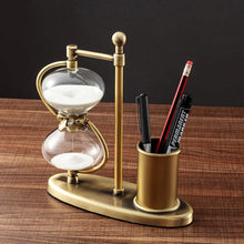 30 Minutes Hourglass Rotating 360° with Brass Pen Holder — Kenya · WIMU Kitchen