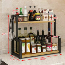 Metal & Bamboo Spice Counter Rack 50 x 18 x 42cm — view 2 — Kenya · WIMU Kitchen