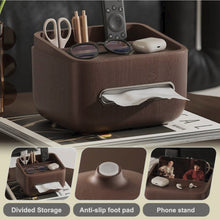 Wood Grain Tissue Holder with Storage Compartment — view 2 — Kenya · WIMU Kitchen