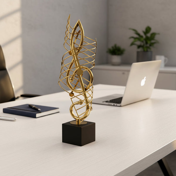 Golden Metal Musical Note Trophy – 40cm Treble Clef Sculpture With Black Base — WIMU Kitchen Nairobi — Kenya · WIMU Kitchen Nairobi