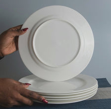6 Round Bone China Dinner Plates, 10 Inch White — view 2 — Kenya · WIMU Kitchen