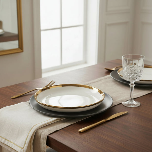 6 Piece Ceramic Soup Plates with Gold Ring, 8 Inch — WIMU Kitchen Nairobi — Kenya · WIMU Kitchen Nairobi