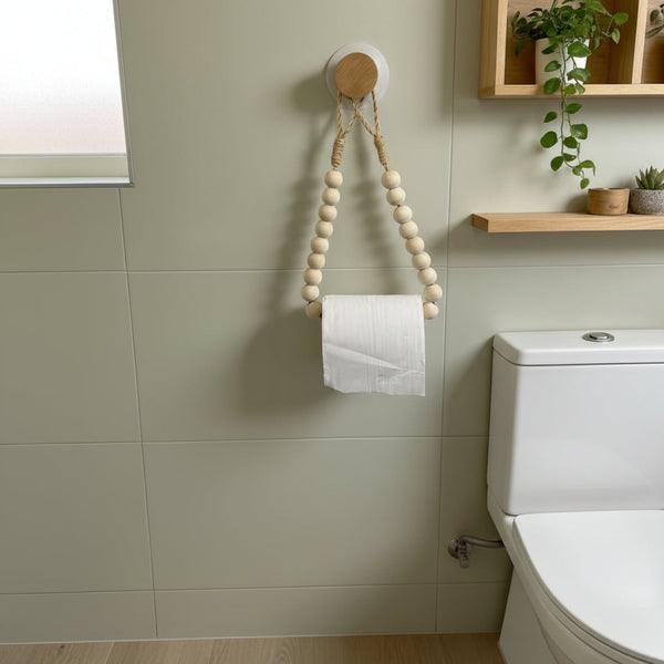 Wooden Bead Paper Towel Holder with Suction Hook — WIMU Kitchen Nairobi — Kenya · WIMU Kitchen Nairobi